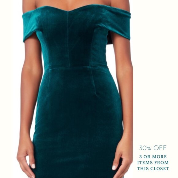 NWT Nicholas Off Shoulder Velvet Mini Dress - Picture 2 of 9